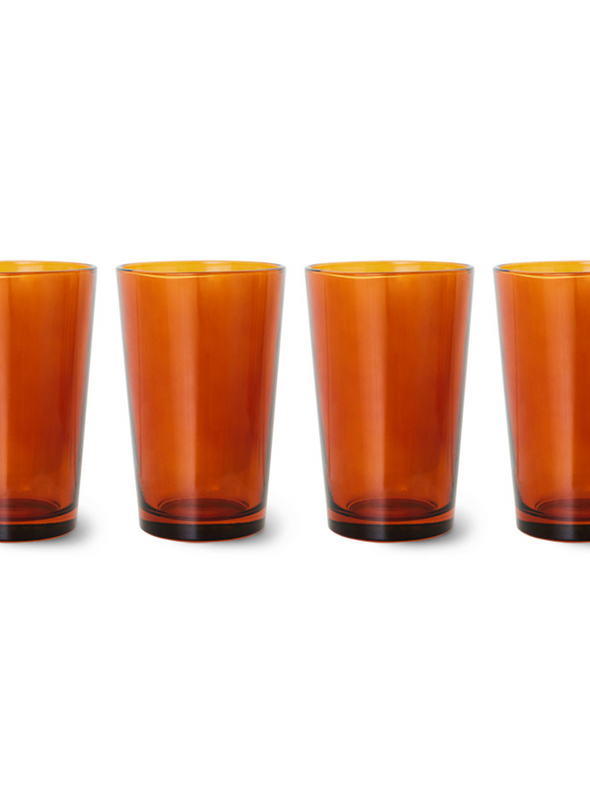 70's Glassware Tea Glass in Amber Brown from HK Living