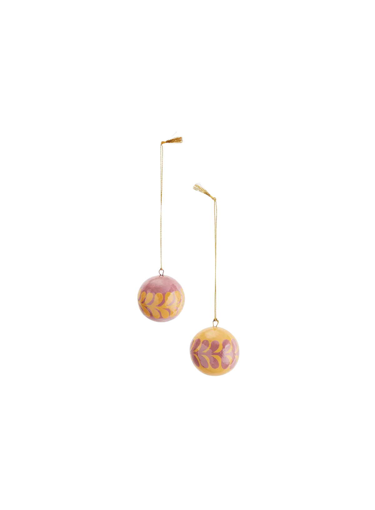 Old Rose Hand Painted Paper Mache Baubles from Madam Stoltz