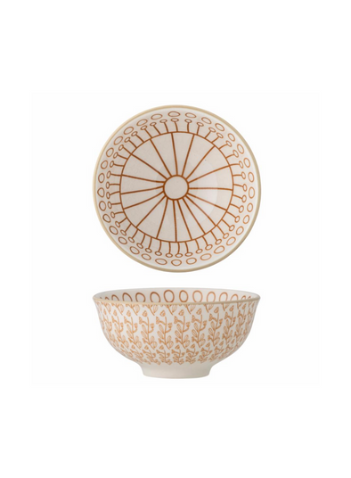 Large Doodle Orange Stoneware Bowl from Bloomingville