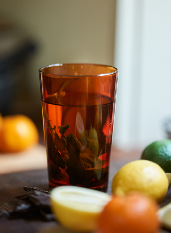 70's Glassware Tea Glass in Amber Brown from HK Living