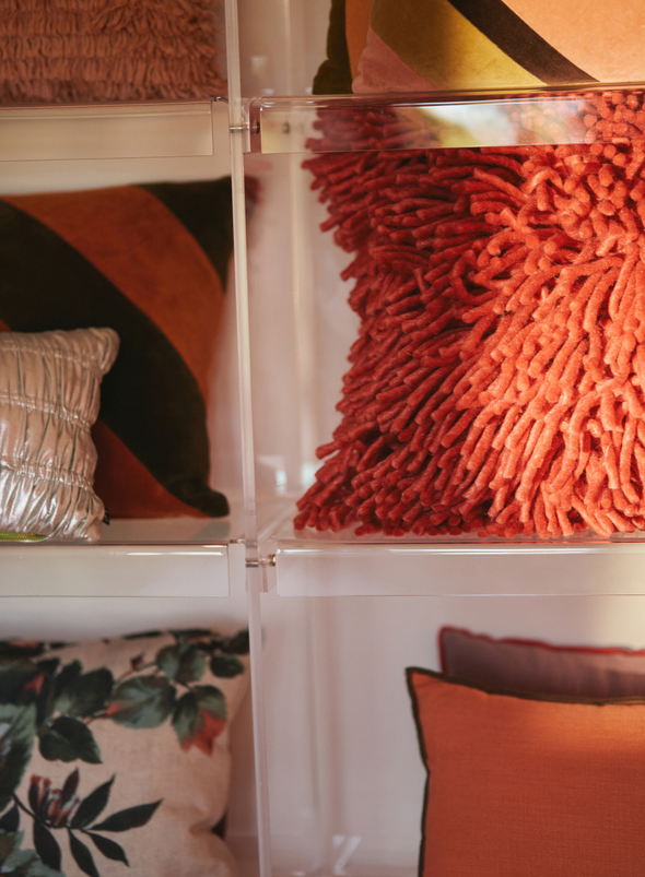 Rugged Woolen Cushion in Cherry Red 50x50cm from HK Living