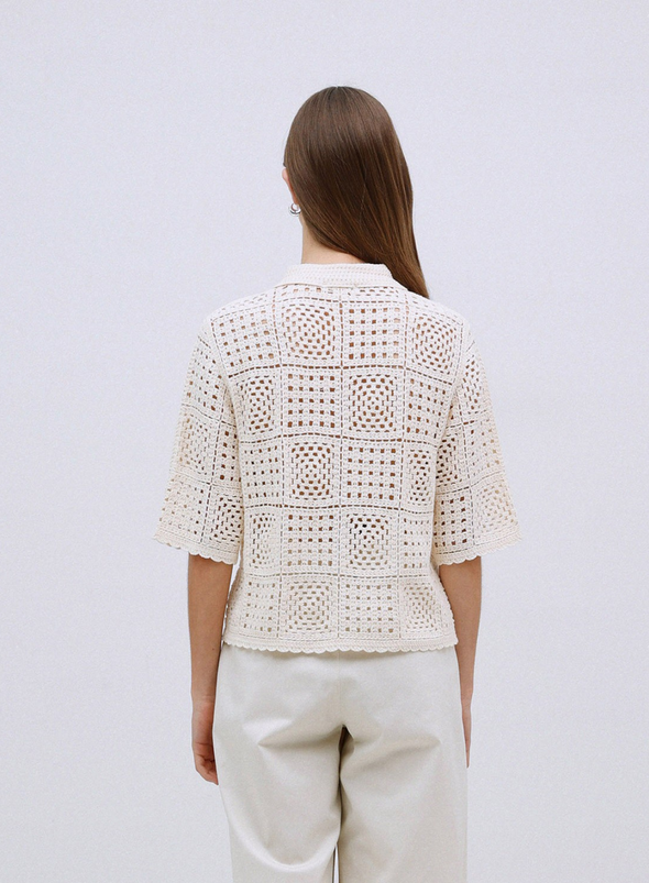 Sam Knit Top in Ecru from Yerse
