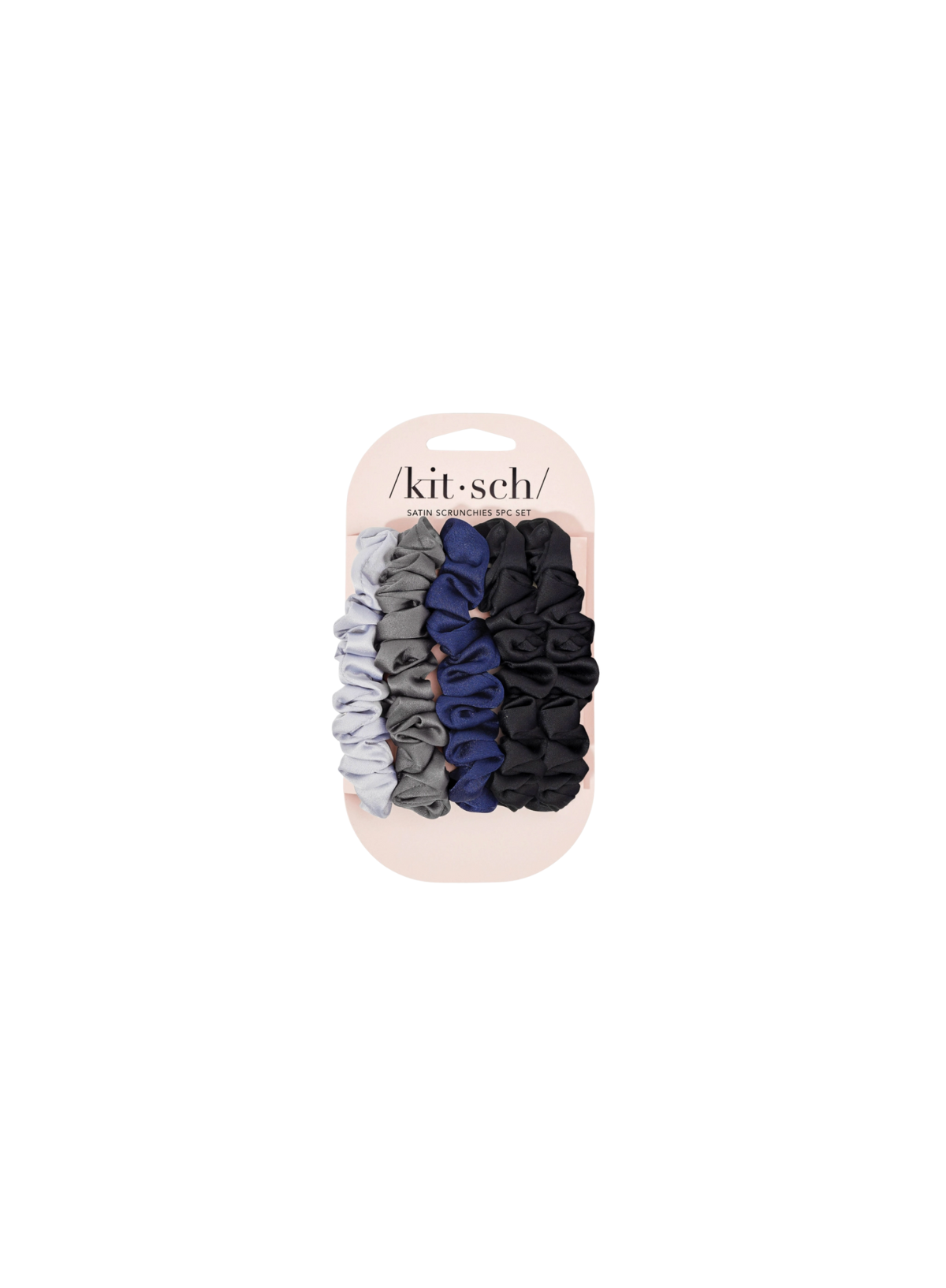 Kitsch Satin Petite Scrunchies 5pc Set in Midnight