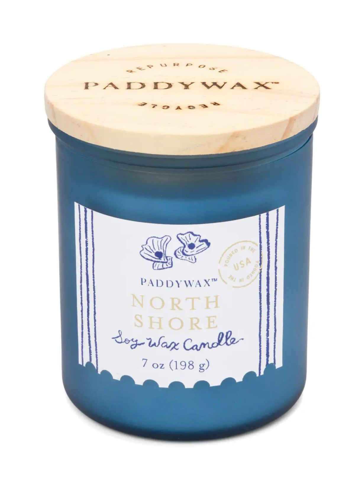 Coastal Glass Candle Sea Blue in North Shore from Paddywax