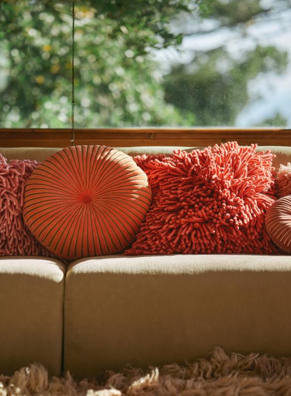 Rugged Woolen Cushion in Cherry Red 50x50cm from HK Living
