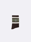Sports Socks in Dark Brown & Beige from Faguo