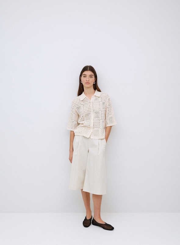 Sam Knit Top in Ecru from Yerse