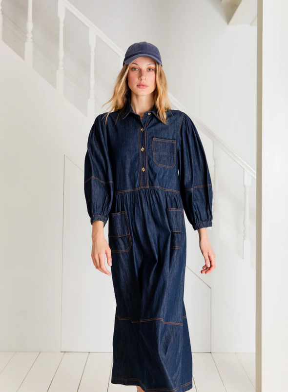 Adriane Dress in Dark Denim from Bonté
