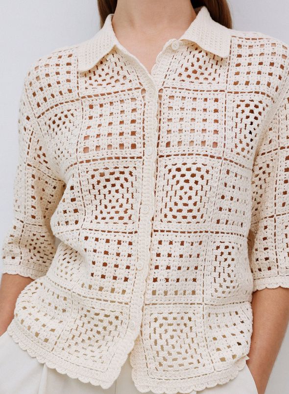 Sam Knit Top in Ecru from Yerse