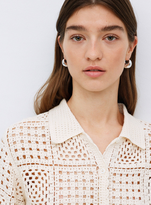 Sam Knit Top in Ecru from Yerse