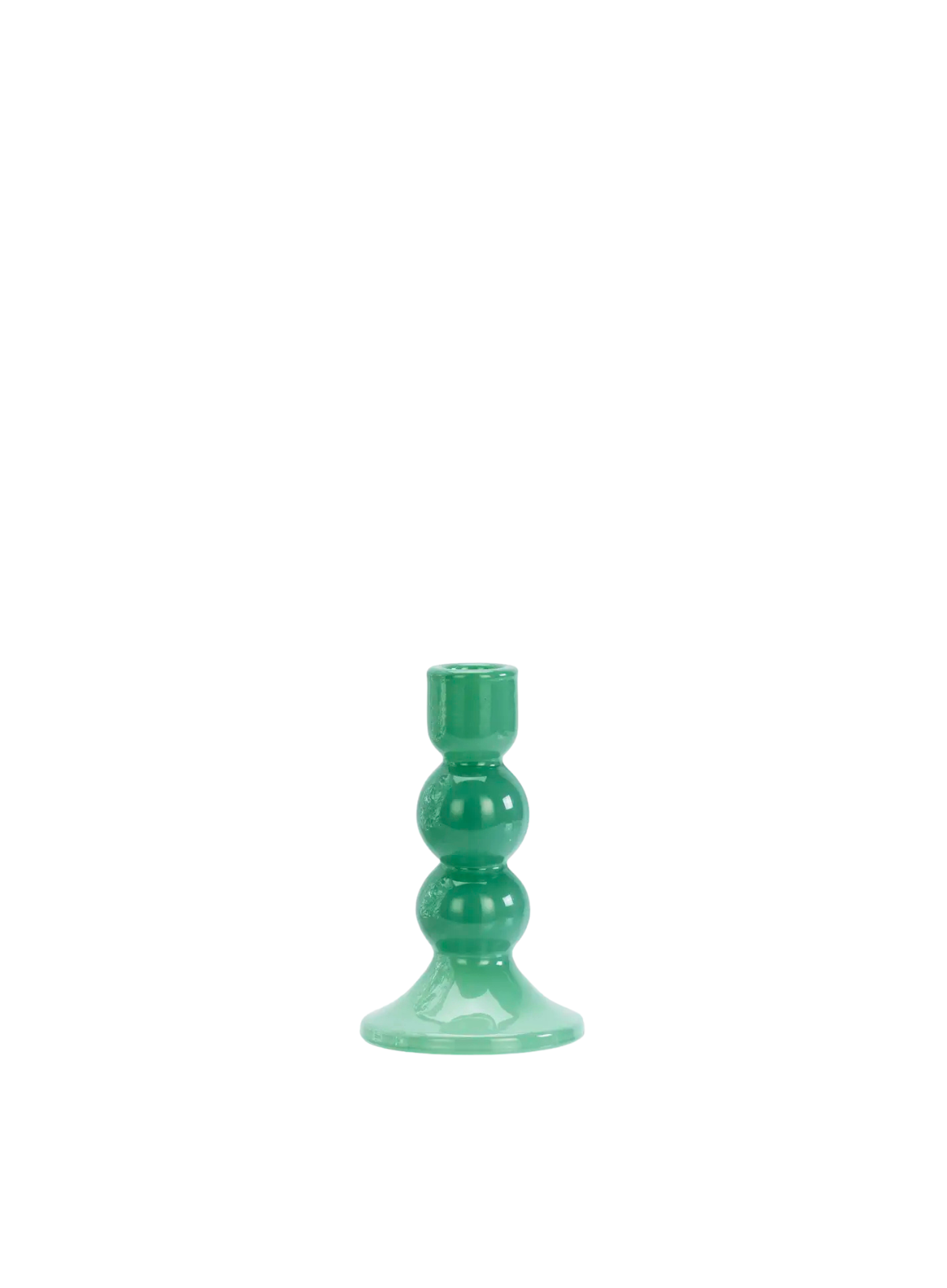 Small Green Glass Candle Holder from Madam Stoltz