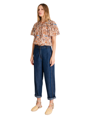 Nieve Barrel Leg Jeans in Dark Wash Denim from Bonté