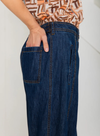 Nieve Barrel Leg Jeans in Dark Wash Denim from Bonté