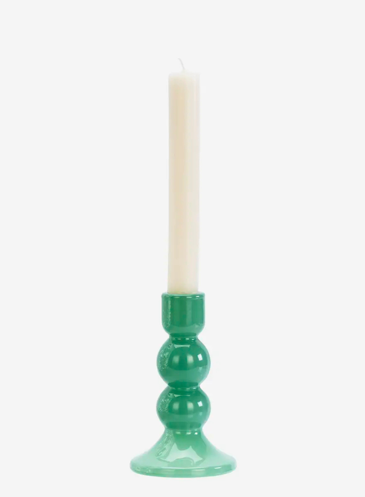 Small Green Glass Candle Holder from Madam Stoltz