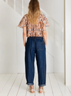 Nieve Barrel Leg Jeans in Dark Wash Denim from Bonté