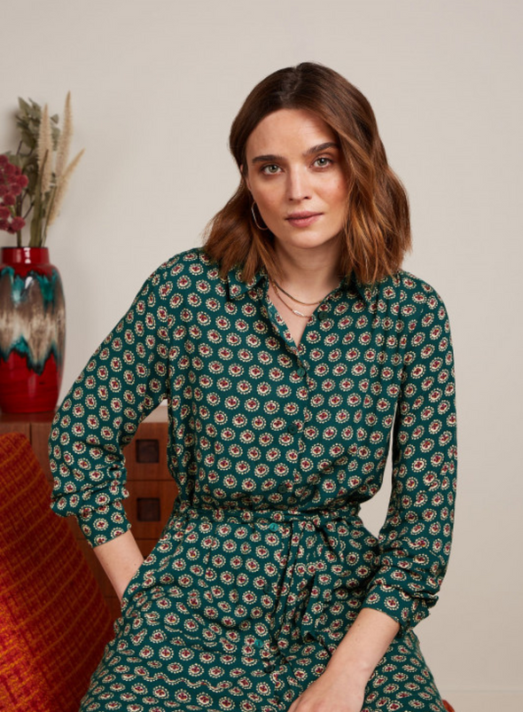 Olive Midi Dress Elliot in Pine Green from King Louie
