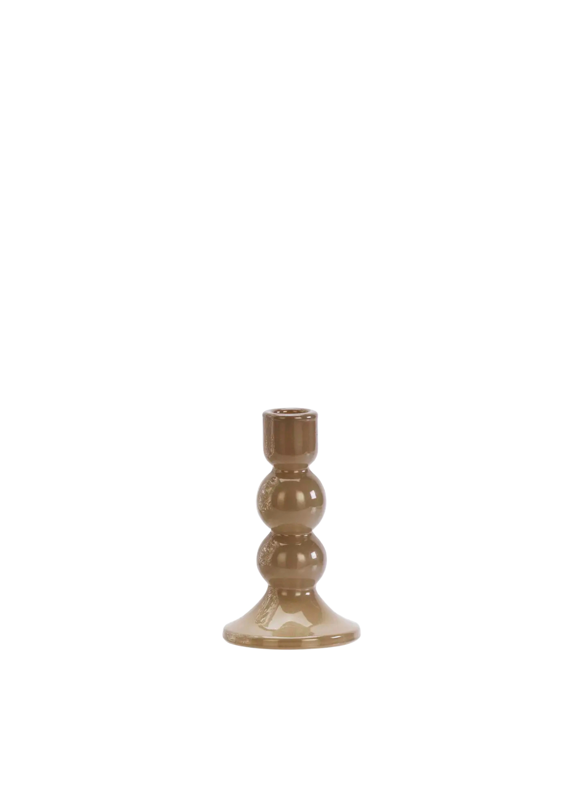 Small Taupe Glass Candle Holder from Madam Stoltz