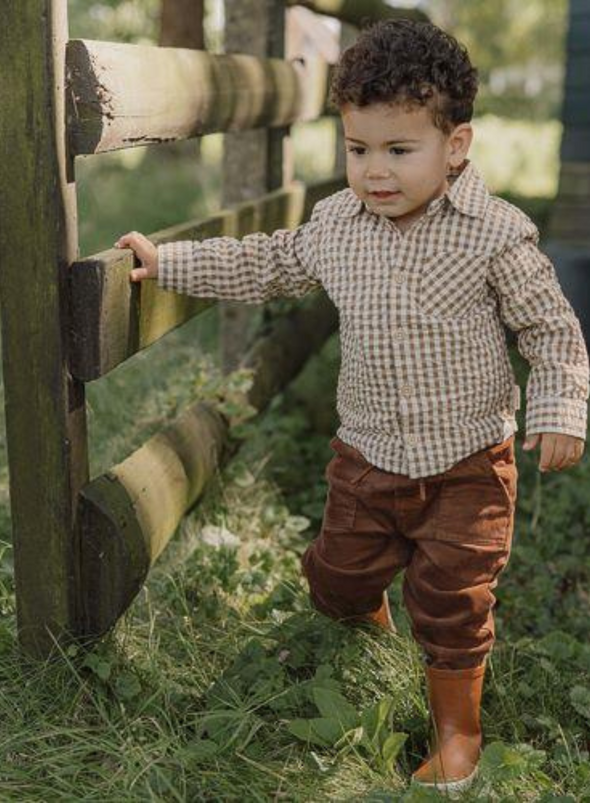 Brown Check Shirt from Little Dutch