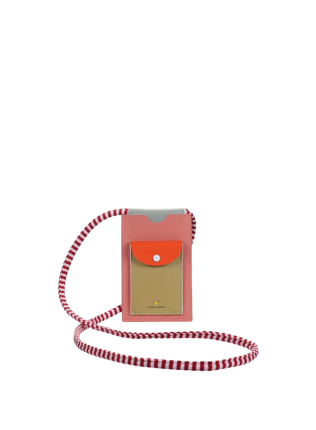 Sticky Lemon Phone Pouch Wonders in Coral Pink + Reed Green from Rilla Go Rilla