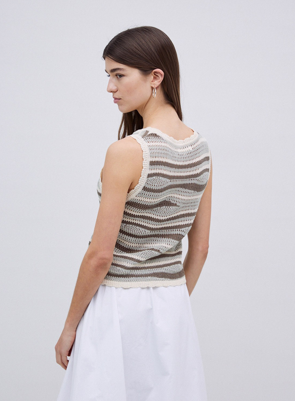 Sandy Knit Tank Top in Green from Yerse
