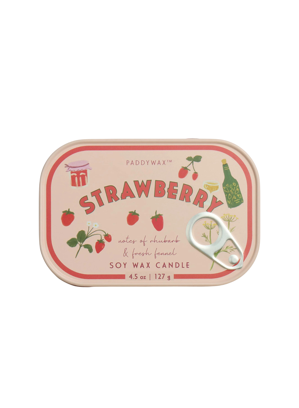 Paddywax 4.5oz Bistro Printed Tin - Strawberry