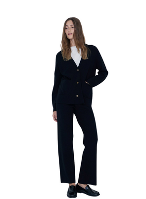 Lavander Wide Leg Trousers in Black from Yerse