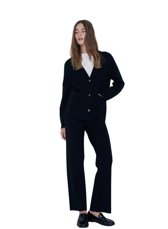 Lavander Wide Leg Trousers in Black from Yerse