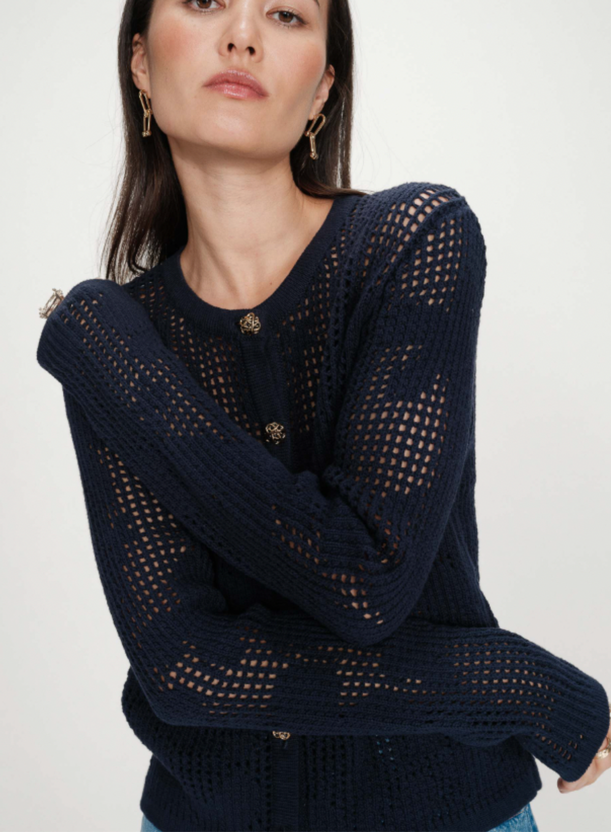 Grace & Mila Velasquez Cardigan in Navy