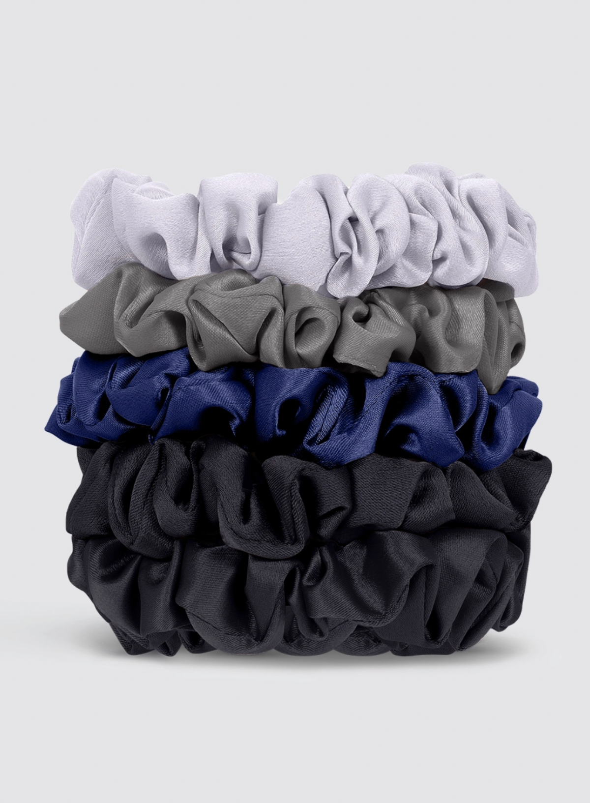 Kitsch Satin Petite Scrunchies 5pc Set in Midnight