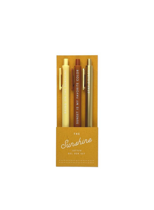 Sunshine Jotter Gel Pen: Set of 3 from Ruff House Print Shop