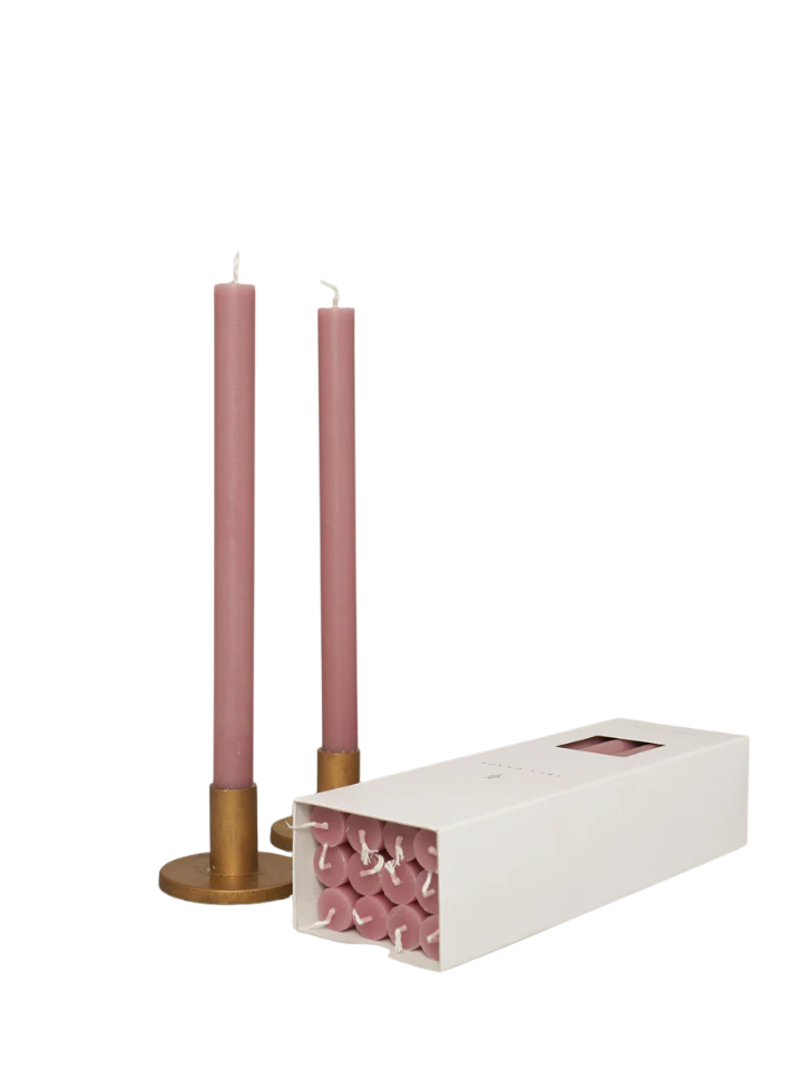 Paraffin Wax Dinner Candle in Rose from True Grace