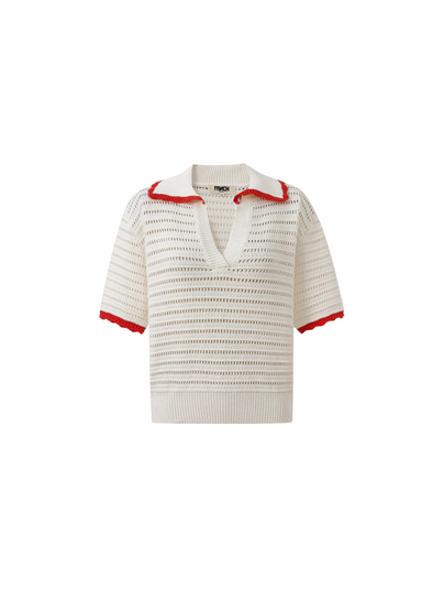 Caina Knit Top in Creme from FRNCH
