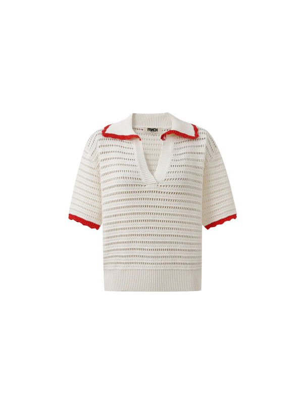 Caina Knit Top in Creme from FRNCH