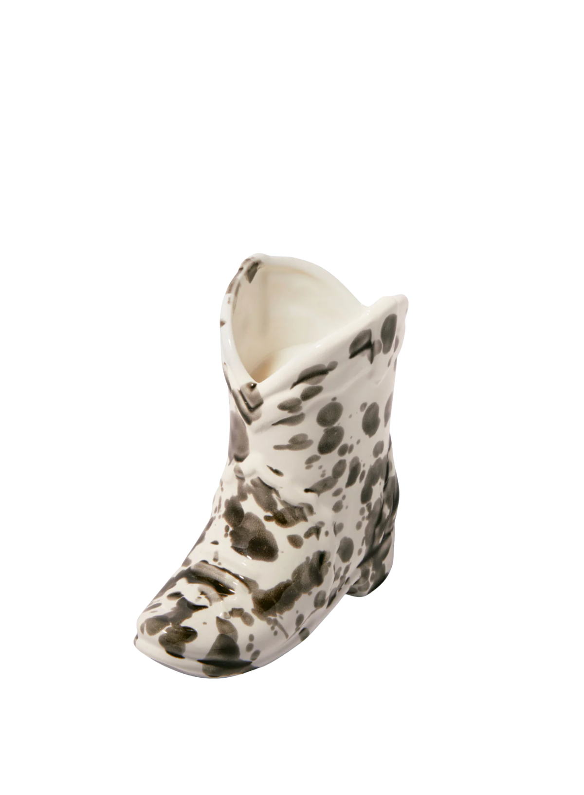 Paddywax Nashville Ceramic Cowboy Boot Candle 6oz in Black Splatter