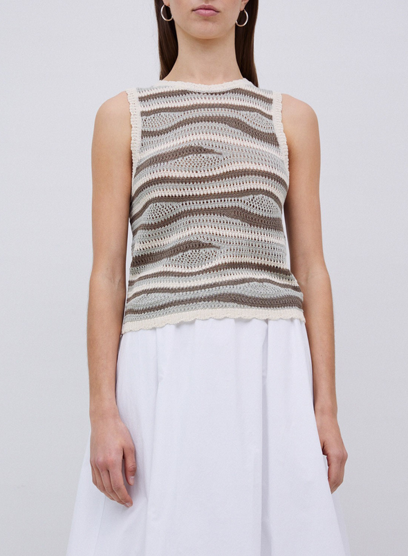 Sandy Knit Tank Top in Green from Yerse