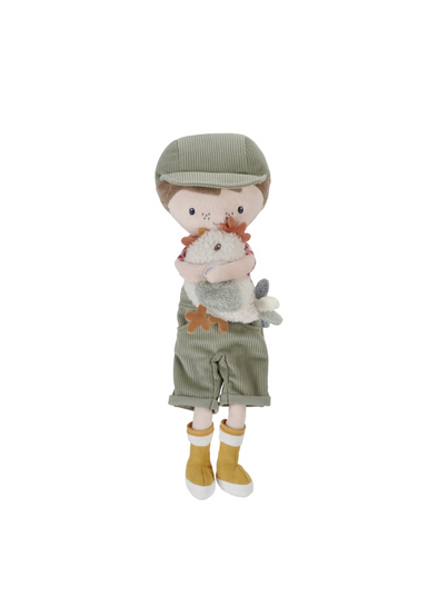 Cuddle Doll Farmer Jim with Chicken from Little Dutch