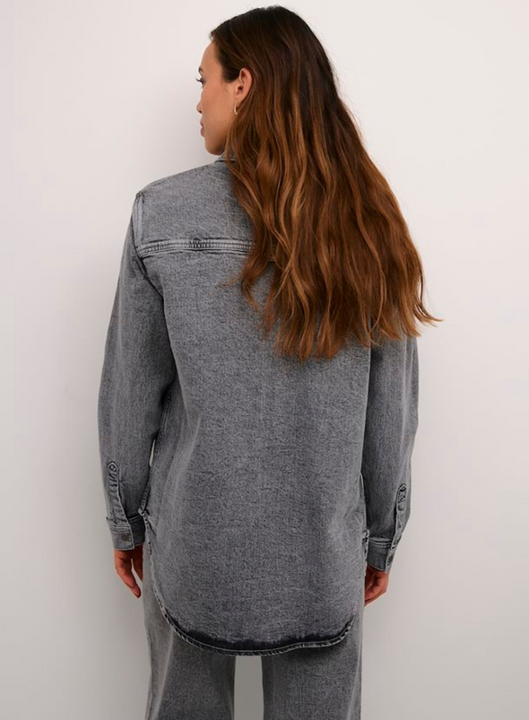 Ryana Denim Shirt in Light Grey Denim from Kaffe