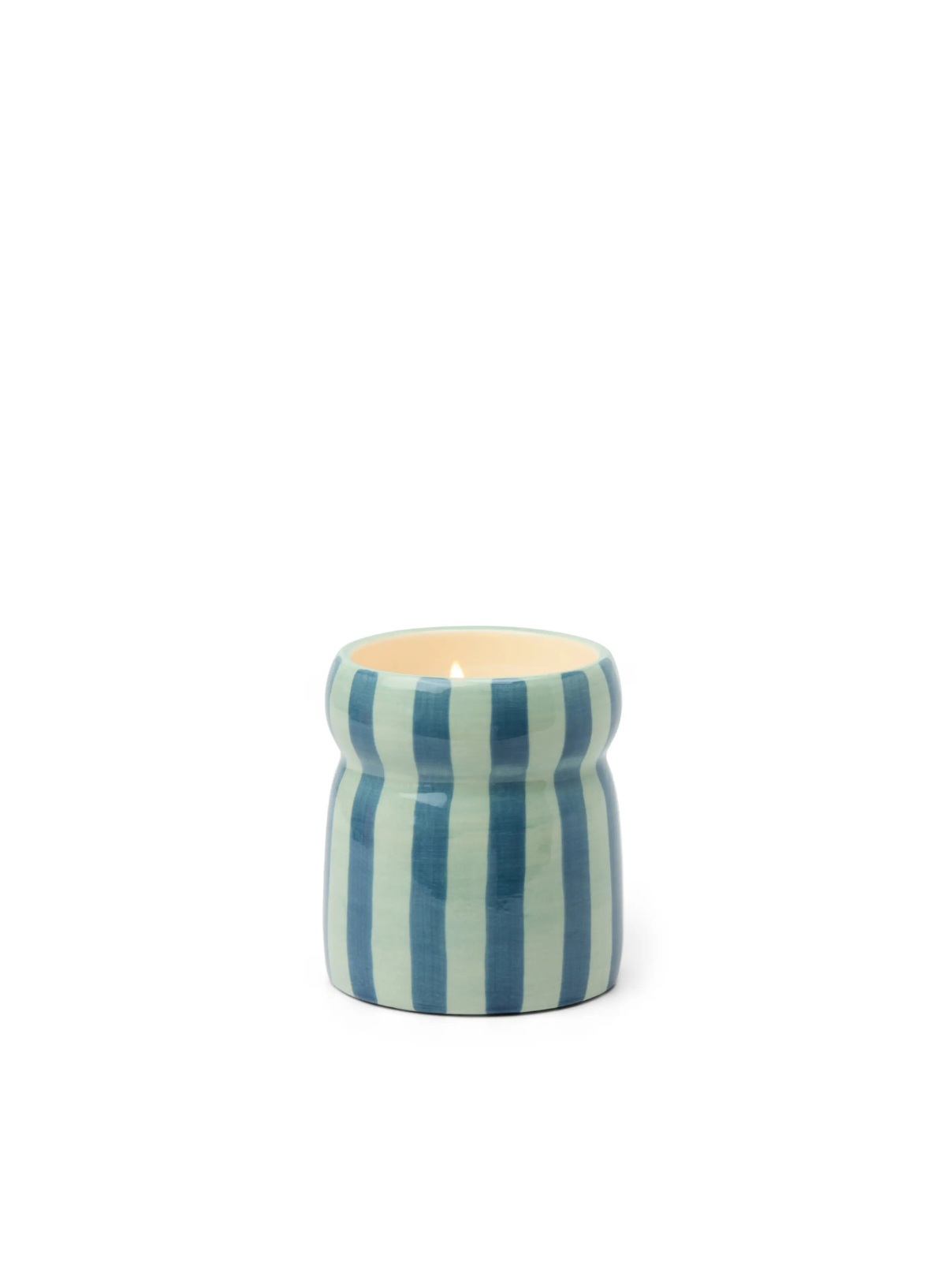 Cabana 6.5oz Blue/Navy Striped Ceramic Candle - Warm Cider from Paddywax