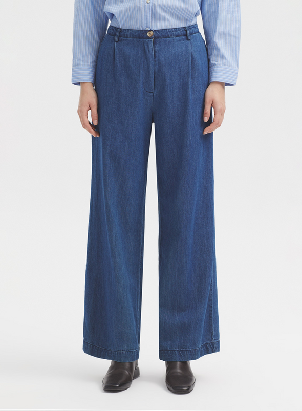 Denim Pants with Front Pleats from Nice Things