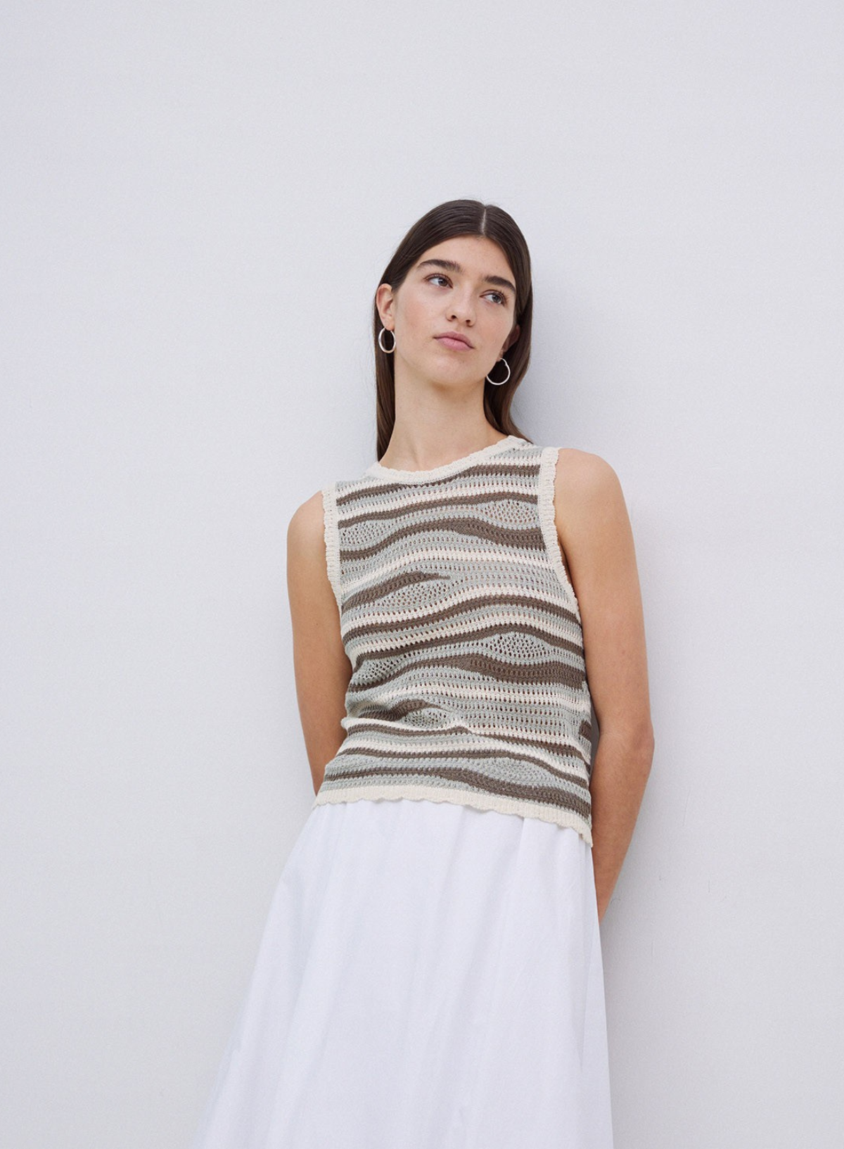 Sandy Knit Tank Top in Green from Yerse