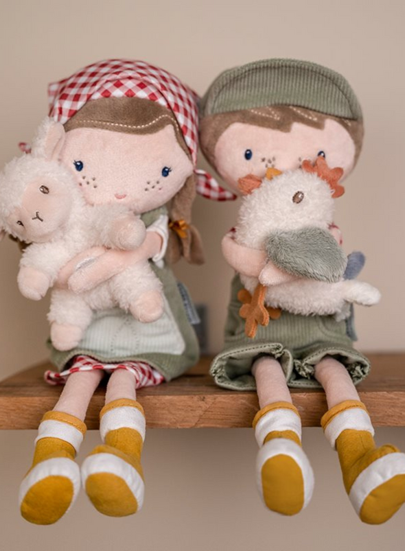 Cuddle Doll Farmer Jim with Chicken from Little Dutch