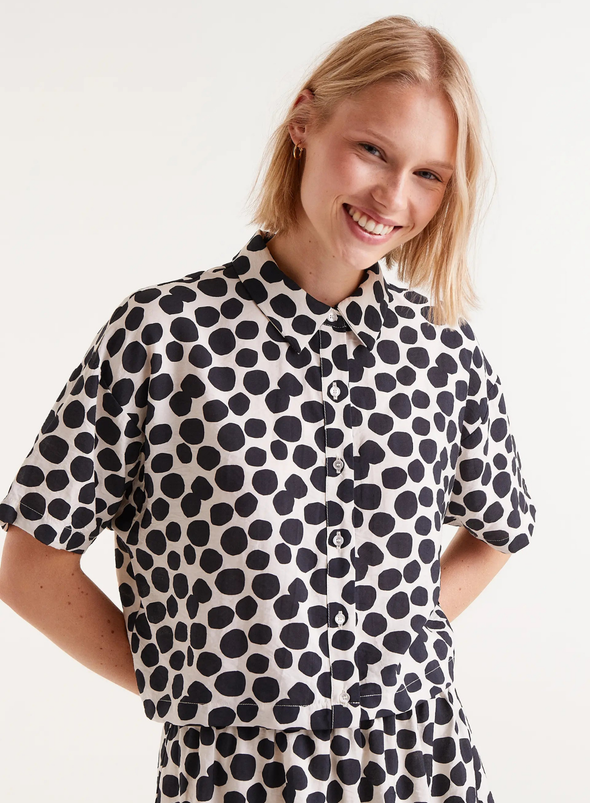Shirt with Polka Dots in Black from Compañia Fantastica