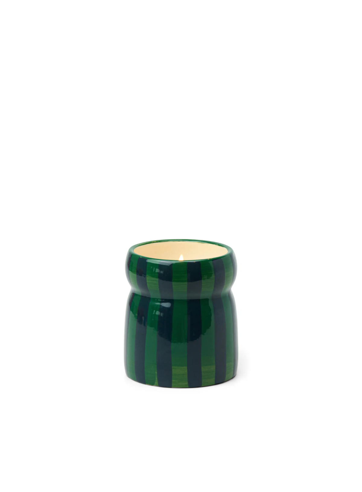 Cabana 6.5oz Green/Navy Striped Ceramic Candle - Balsam Fir from Paddywax