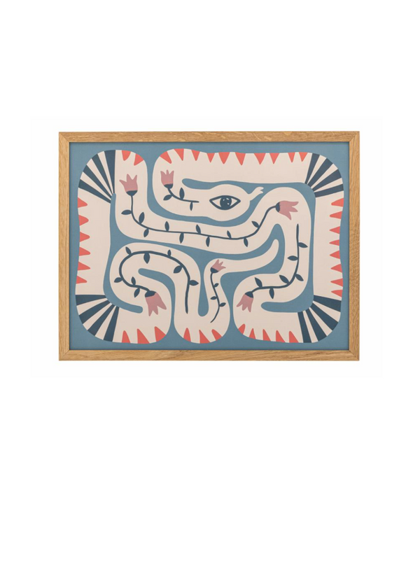 Hebi Illustration With Oak Frame from Bloomingville
