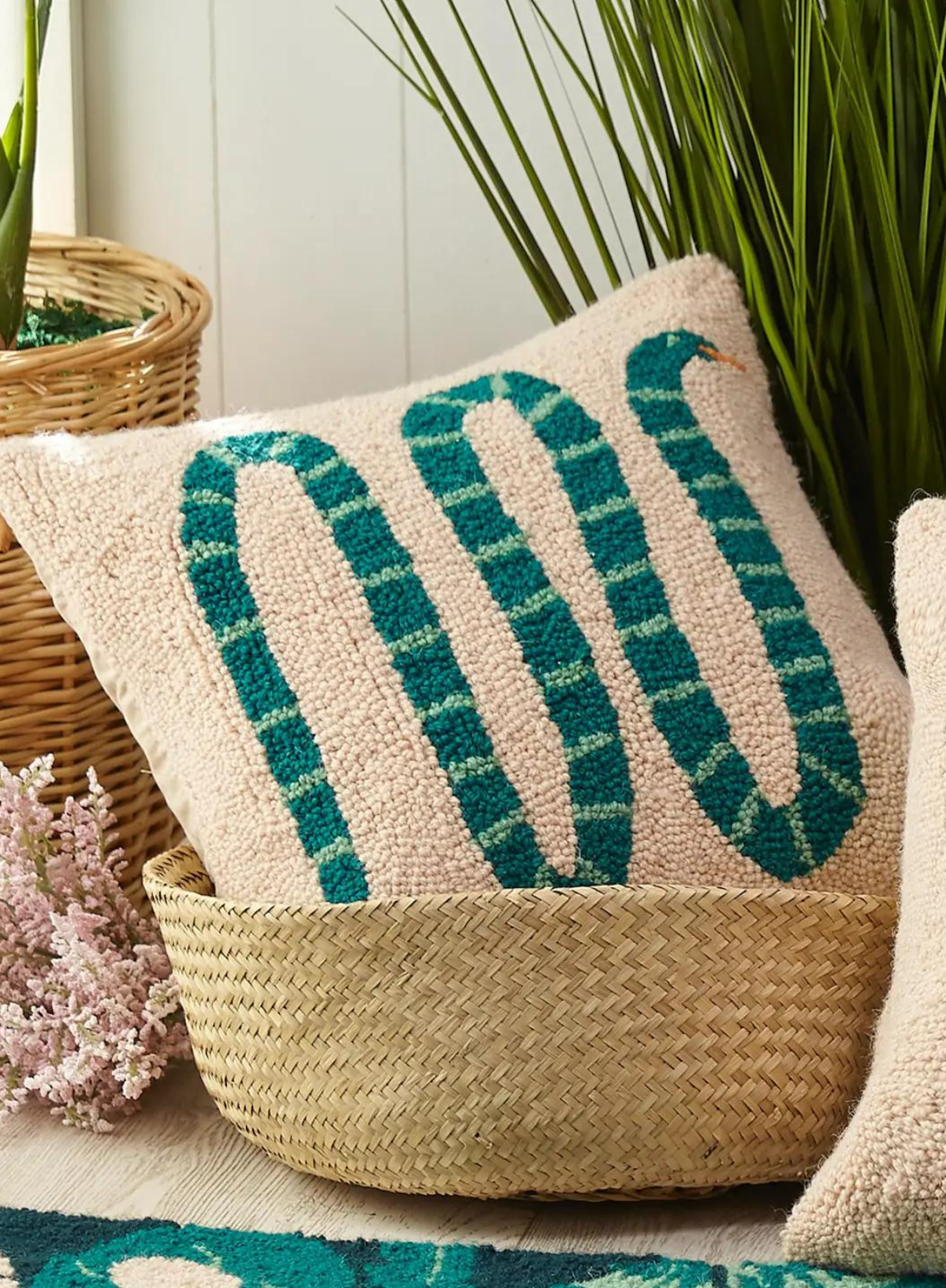 Ethereal Garden Snake Hook Cushion from Peking Handicraft