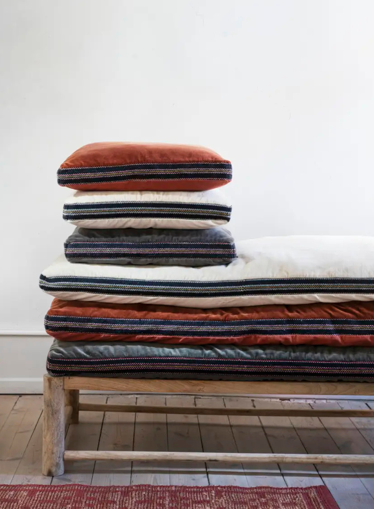 Cotton Velvet Red Seating Mat 50/50cm from Madam Stoltz