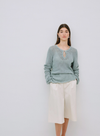 Net Knit Long Sleeve Top in Green from Yerse