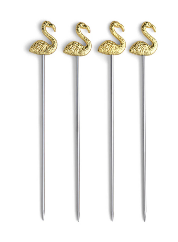 Lily Flamingo Cocktail Picks Set of 4 from Designworks Ink