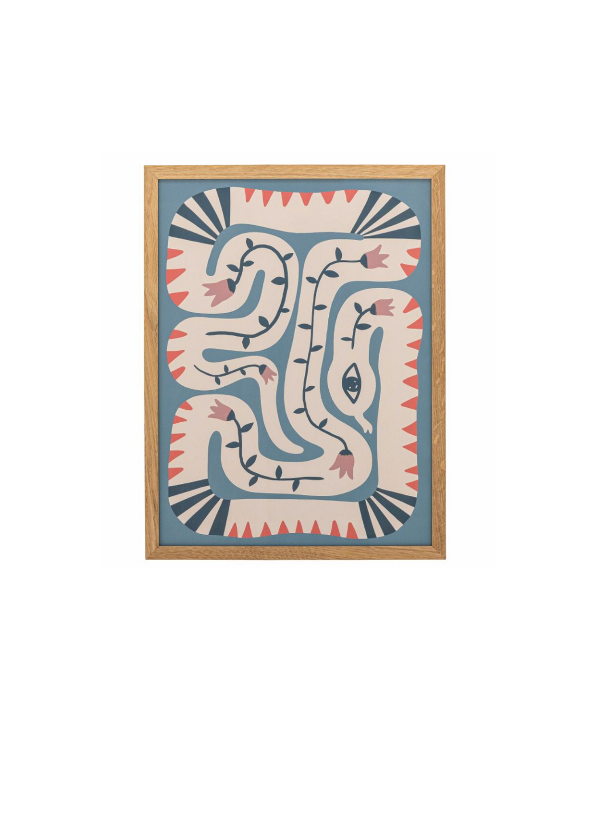 Hebi Illustration With Oak Frame from Bloomingville