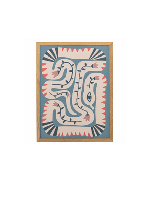 Hebi Illustration With Oak Frame from Bloomingville